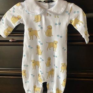 Little English yellow lab romper
